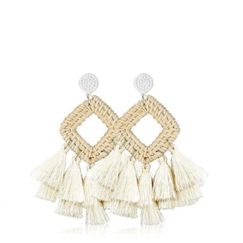 🌟5x Host Pick🌟Square Tassel Boho Earrings